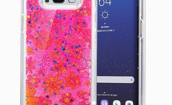 Zizo Liquid Glitter Star Case - Etui Samsung Galaxy S8 (Multiflowers) - zdjęcie 4
