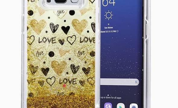 Zizo Liquid Glitter Star Case - Etui Samsung Galaxy S8+ (Hearts) - zdjęcie 1