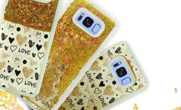 Zizo Liquid Glitter Star Case - Etui Samsung Galaxy S8+ (Hearts) - zdjęcie 2