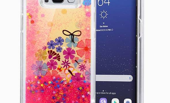 Zizo Liquid Glitter Star Case - Etui Samsung Galaxy S8+ (Spring Flowers) - zdjęcie 1