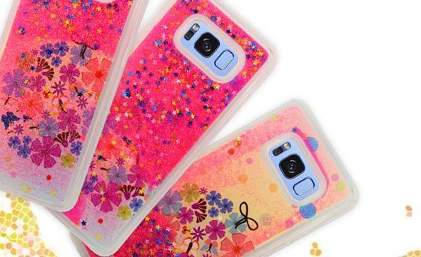 Zizo Liquid Glitter Star Case - Etui Samsung Galaxy S8+ (Spring Flowers) - zdjęcie 2