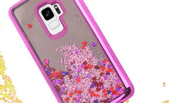 Zizo Liquid Glitter Star Case - Etui Samsung Galaxy S9 (Pink) - zdjęcie 3