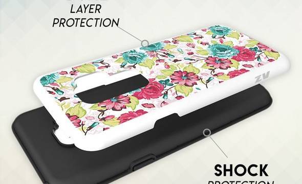 Zizo Sleek Hybrid Design Cover - Etui Samsung Galaxy S9+ (Flowers) - zdjęcie 5