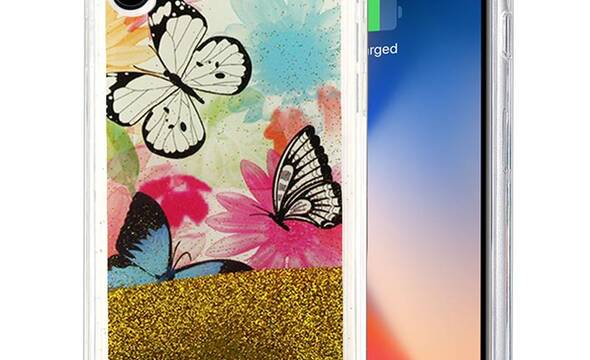 Zizo Liquid Glitter Star Case - Etui iPhone X (Butterflies) - zdjęcie 1