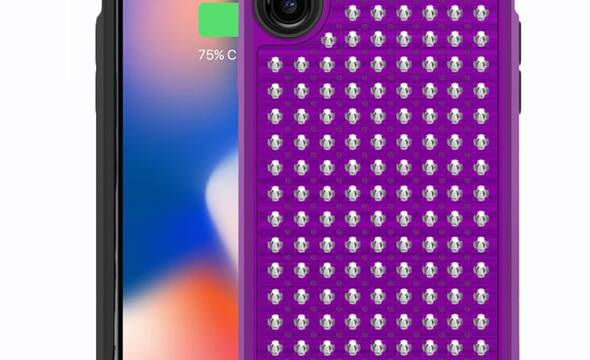 Zizo Star Diamond Hybrid Cover - Etui iPhone X (Purple/Black) - zdjęcie 1
