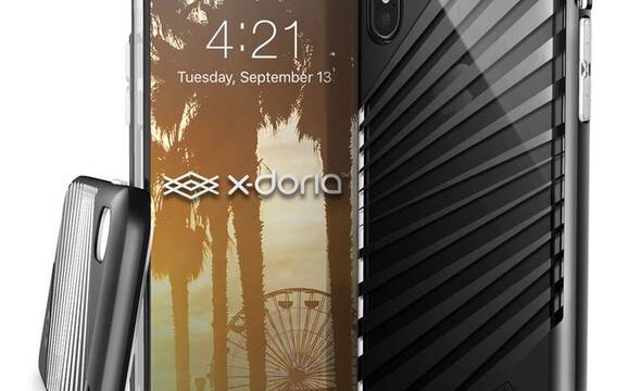 X-Doria Revel Lux - Etui iPhone X (Black Rays) - zdjęcie 1