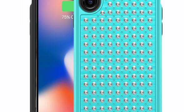 Zizo Star Diamond Hybrid Cover - Etui iPhone X (Teal/Black) - zdjęcie 1
