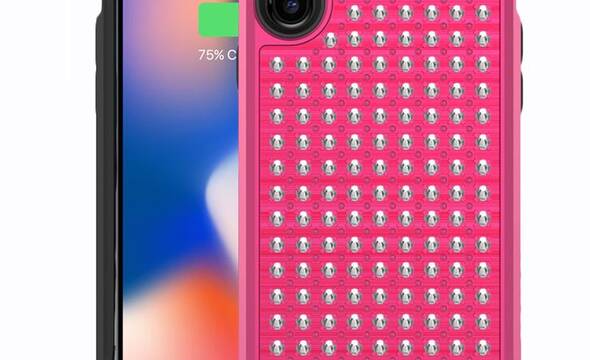 Zizo Star Diamond Hybrid Cover - Etui iPhone X (Pink/Black) - zdjęcie 1