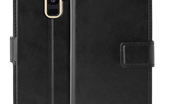 PURO Booklet Wallet Case - Etui Samsung Galaxy A6+ (2018) z kieszeniami na karty + stand up (czarny) - zdjęcie 4