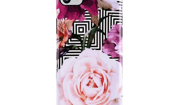 PURO Glam Geo Flowers - Etui iPhone SE (2022 / 2020) / 8 / 7 / 6s (Pink Peonies) - zdjęcie 1