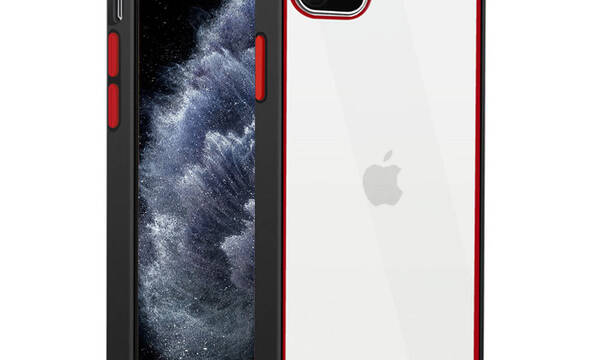 Crong Trace Clear Cover - Etui iPhone 11 Pro (czarny/czerwony) - zdjęcie 1