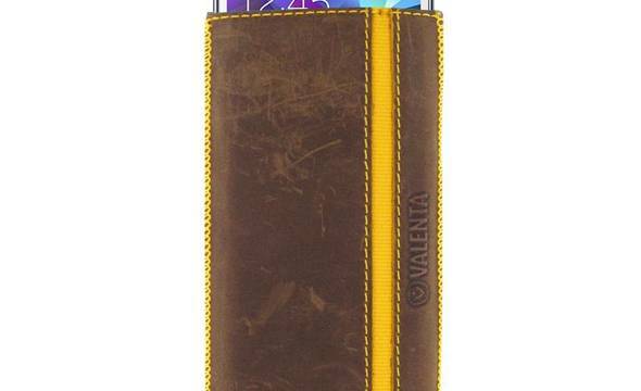 Valenta Pocket Stripe Vintage - Skórzane etui wsuwka Samsung Galaxy S5, Sony Xperia Z i inne (brązowy) - zdjęcie 3