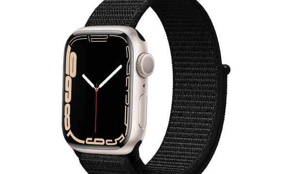 Crong Nylon Reflex - Pasek sportowy do Apple Watch 44/45/46/49 mm (czarny) - zdjęcie 1
