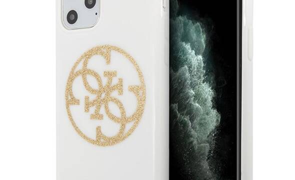 Guess Circle Glitter 4G - Etui iPhone 11 Pro Max (bia - zdjęcie 1