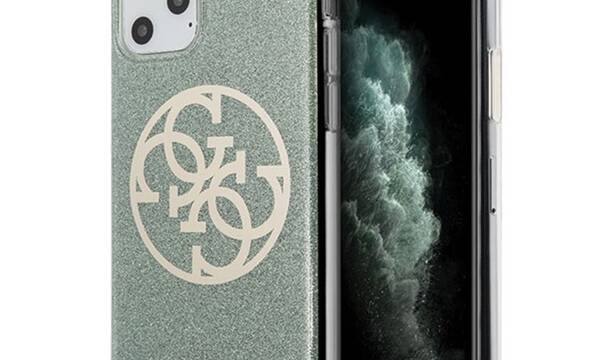 Guess Circle Glitter 4G - Etui iPhone 11 Pro Max (khaki) - zdjęcie 1