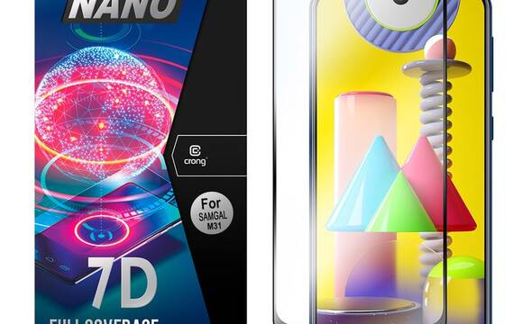 Crong 7D Nano Flexible Glass - Szkło hybrydowe 9H na cały ekran Samsung Galaxy M31 - zdjęcie 1
