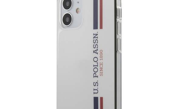 US Polo Assn Shiny Tricolor Stripes - Etui iPhone 12 Mini (bia - zdjęcie 1
