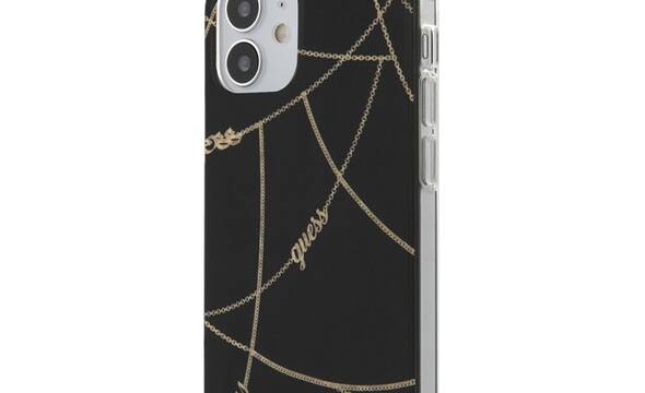 Guess Gold Chain - Etui iPhone 12 Mini (czarny) - zdjęcie 1