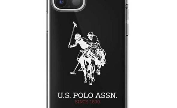 US Polo Assn Big Double Horse Logo - Etui iPhone 12 / iPhone 12 Pro (czarny) - zdjęcie 1