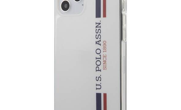 US Polo Assn Shiny Tricolor Stripes - Etui iPhone 12 Pro Max (bia - zdjęcie 1
