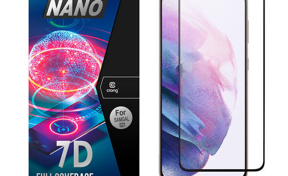 Crong 7D Nano Flexible Glass  Niepękajšce szkło hybrydowe 9H na cały ekran Samsung Galaxy S21 - zdjęcie 1