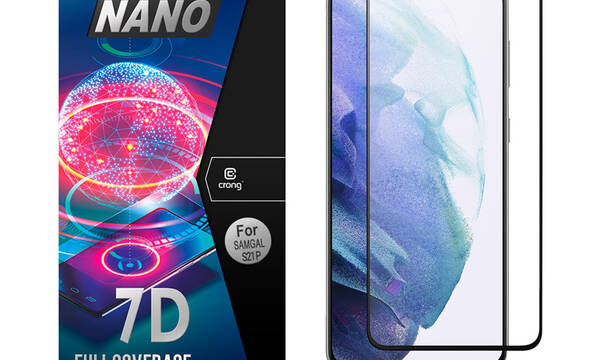 Crong 7D Nano Flexible Glass  Niepękajšce szkło hybrydowe 9H na cały ekran Samsung Galaxy S21+ - zdjęcie 1