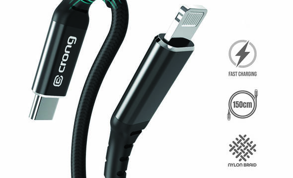 Crong Armor Link - Kabel USB-C Lightning Fast Charging MFi 150cm (czarny) - zdjęcie 1