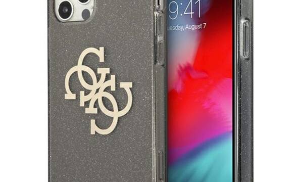 Guess Glitter 4G Big Logo - Etui iPhone 12 Pro Max (czarny) - zdjęcie 1