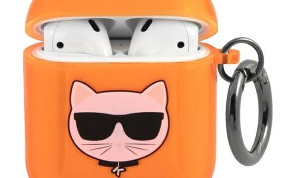 Karl Lagerfeld Choupette Head - Etui Airpods (fluo pomara - zdjęcie 1