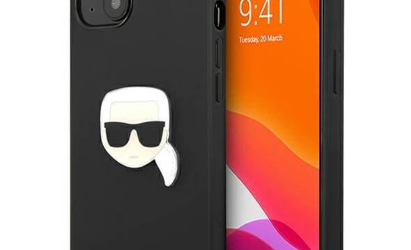 Karl Lagerfeld PU Leather Karl's Head Metal - Etui iPhone 13 mini (czarny) - zdjęcie 1