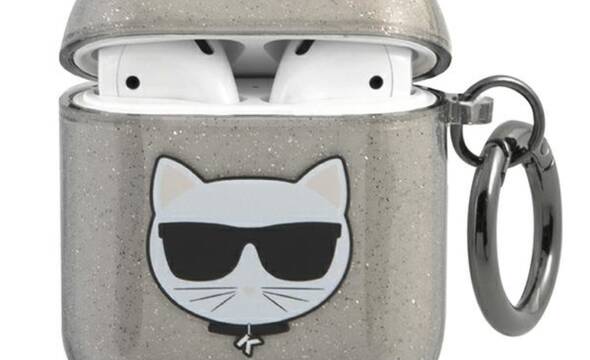 Karl Lagerfeld Choupette Head Glitter - Etui Airpods (czarny) - zdjęcie 1
