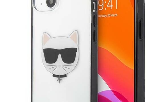 Karl Lagerfeld Choupette Head - Etui iPhone 13 mini (przezroczysty / czarna ramka) - zdjęcie 1