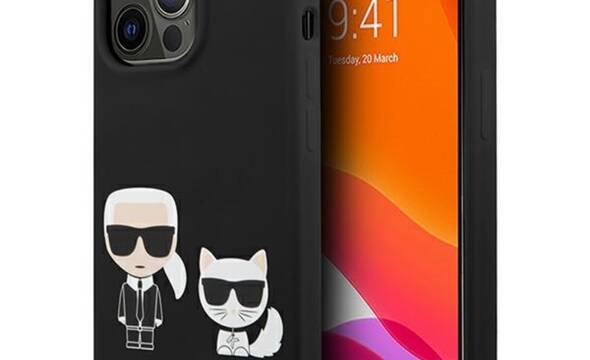 Karl Lagerfeld Slilicone Karl & Choupette - Etui iPhone 13 Pro (czarny) - zdjęcie 1