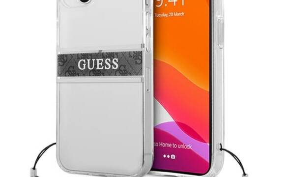 Guess 4G Stripe Grey Charm - Etui iPhone 13 mini (przezroczysty) - zdjęcie 1