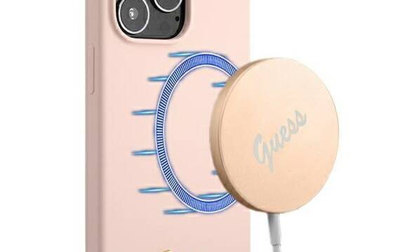 Guess Silicone Script MagSafe - Etui iPhone 13 Pro (r - zdjęcie 1