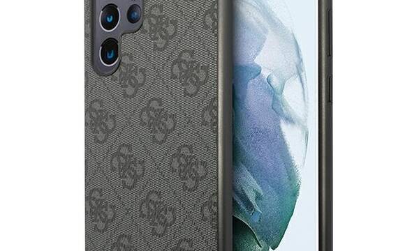 Guess 4G Metal Gold Logo - Etui Samsung Galaxy S22 Ultra (szary) - zdjęcie 1