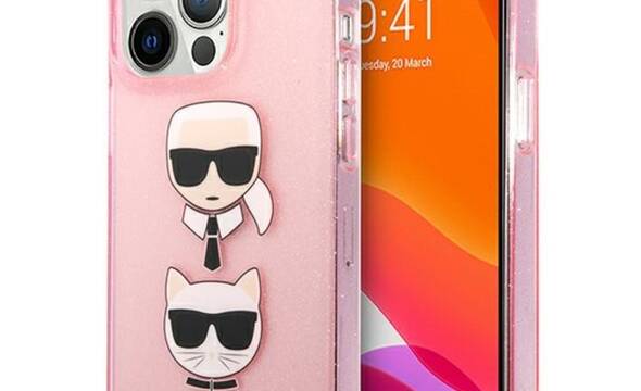 Karl Lagerfeld Glitter Karl & Choupette Head - Etui iPhone 13 Pro (r - zdjęcie 1