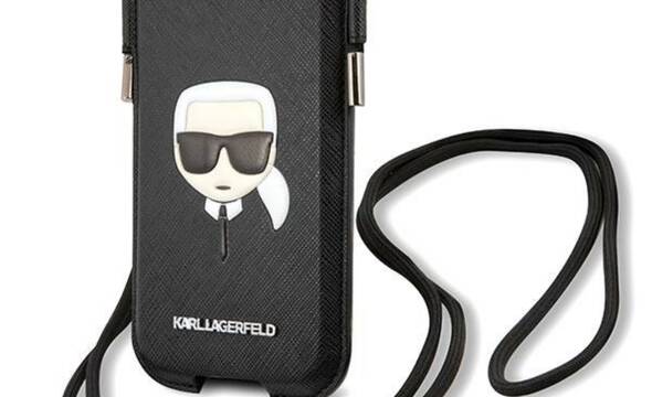 Karl Lagerfeld Saffiano Ikonik Karl`s Head Pouch - Torebka na telefon S/M - zdjęcie 1
