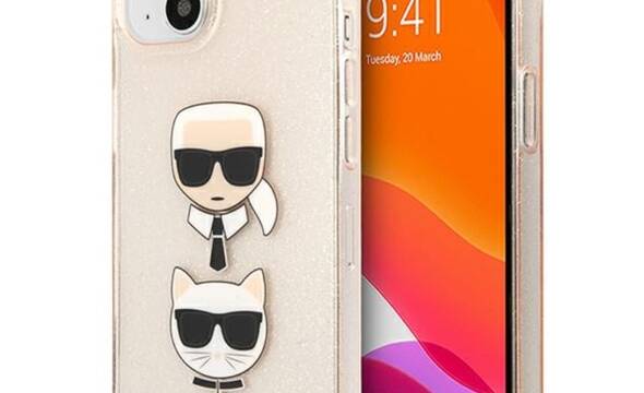 Karl Lagerfeld Glitter Karl & Choupette Head - Etui iPhone 13 mini (z - zdjęcie 1