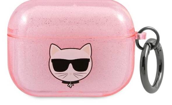Karl Lagerfeld Choupette Head Glitter - Etui AirPods 3 (r - zdjęcie 1