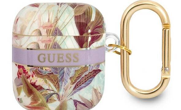 Guess Flower - Etui Airpods 1/2 gen (Purple) - zdjęcie 1