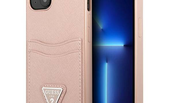 Guess Saffiano Double Card Triangle - Etui iPhone 13 (r - zdjęcie 1