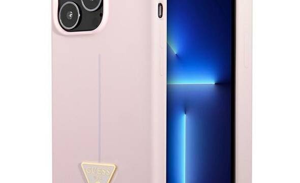 Guess Silicone Triangle Logo - Etui iPhone 13 Pro Max (liliowy) - zdjęcie 1