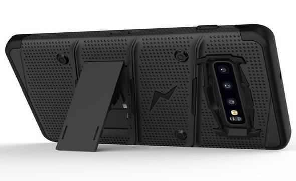 Zizo Bolt Cover - Pancerne etui Samsung Galaxy S10 oraz podstawka & uchwyt do paska (Black/Black) - zdjęcie 6