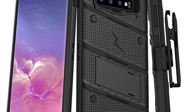 Zizo Bolt Cover - Pancerne etui Samsung Galaxy S10+ oraz podstawka & uchwyt do paska (Black/Black) - zdjęcie 1