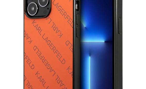 Karl Lagerfeld Perforated Allover - Etui iPhone 13 Pro Max (pomara - zdjęcie 1