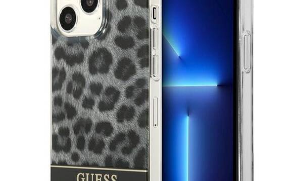 Guess Leopard Electro Stripe - Etui iPhone 13 Pro (Grey) - zdjęcie 1