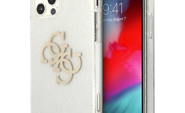 Guess Glitter 4G Big Logo - Etui iPhone 12 Pro Max (przezroczysty) - zdjęcie 1