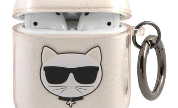 Karl Lagerfeld Choupette Head Glitter - Etui Airpods (z - zdjęcie 1