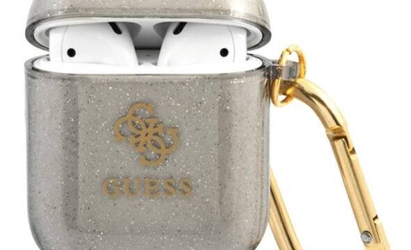 Guess Colored Glitter - Etui Airpods (czarny) - zdjęcie 1